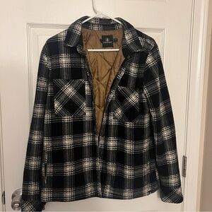 Volcom Black & White Plaid Quilted-Lined Jacket